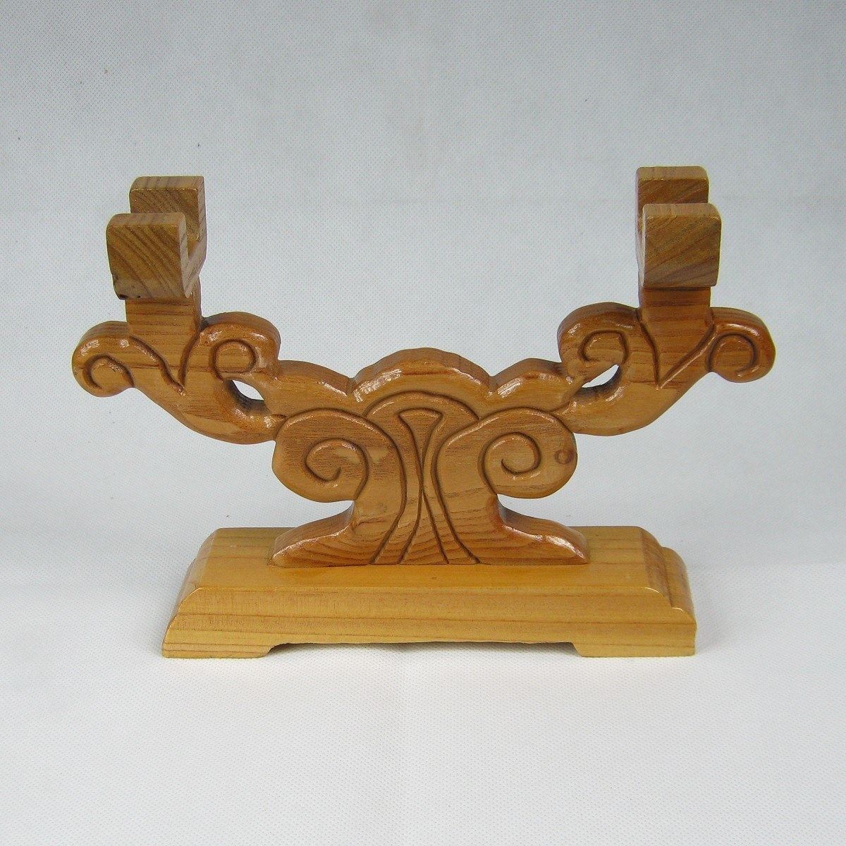 肥城桃木木剑托剑架适合短剑木雕