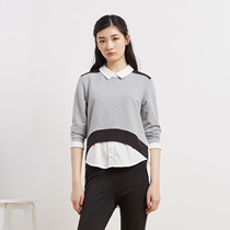 美特斯邦威2015秋装新款女韩版拼衬衫吊牌价169