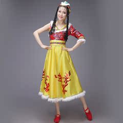 伟百富新款藏族演出服西藏民族舞蹈服装少数民族蒙古族表演服单袖
