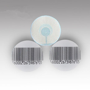 超市圆形防盗软标签化妆品防盗标签防盗条码防盗磁贴直径4cm