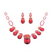 Good beauty bridal Necklace Earring Bridal jewelry bridal red chain accessories wedding set necklace