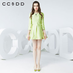 CCDD2016春装新款专柜正品高腰修身连衣裙打褶A字蓬蓬裙礼服裙