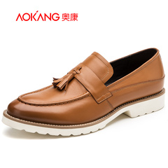 Aokang shoes trend of the 2015 men's leisure shoes genuine leather fringed wig feet lazy man shoes