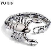 YUKI Korean fashion titanium steel men bracelet flashes exaggerated domineering personality Scorpion jewelry Club accessories
