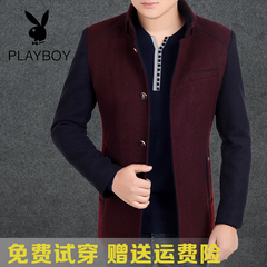 新款韩版立领羊毛呢外套男 青年修身休闲加厚男士羊毛呢夹克外套