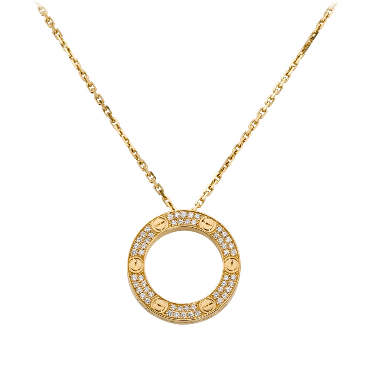 [9.9新]卡地亚cartier女士黄金满钻项链