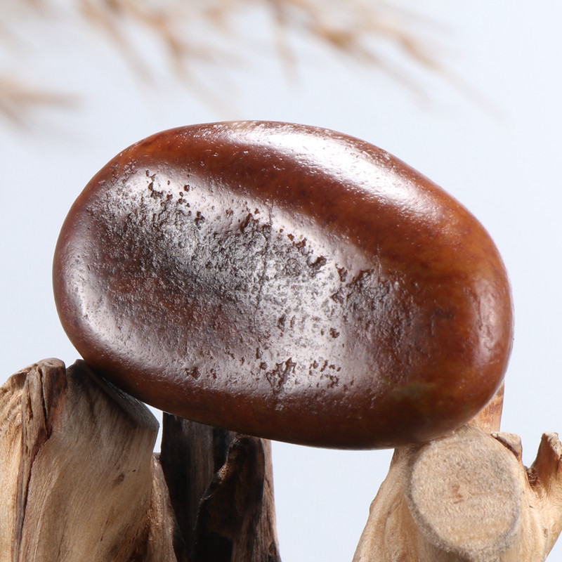 【新疆天佑纳福】和田玉玉龙喀什河枣红皮籽料原皮独籽53.789g