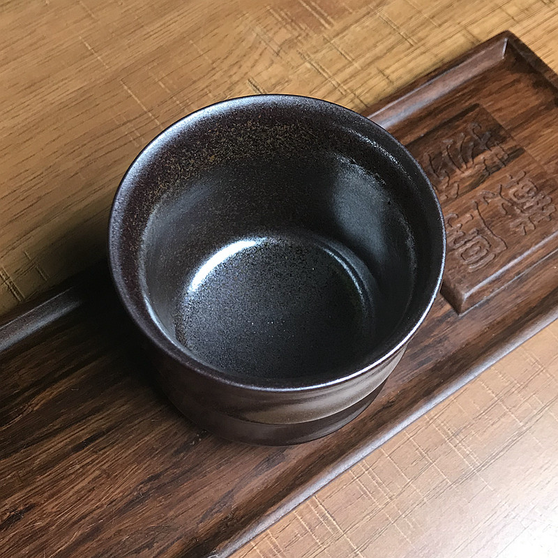 一方龙窑柴烧建盏紫金竹节杯 周岐辉大师手作,限时秒拍 抄底优惠