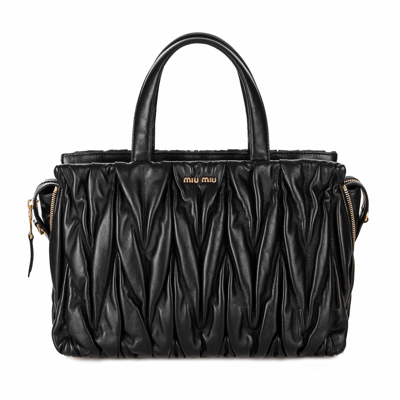 [9.9新]缪缪miumiu女士黑色手提单肩包未使用*