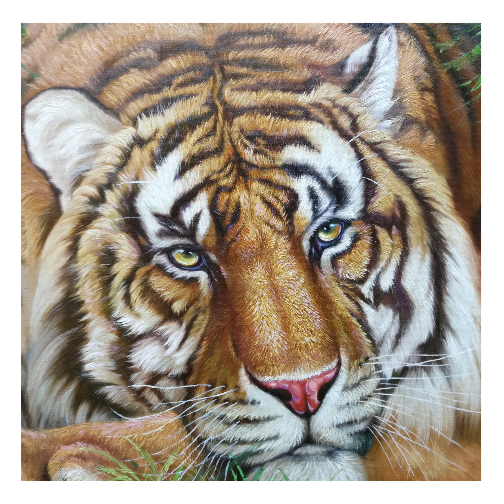 (朝鲜)李天《小憩》平壤美术大学 星朝画廊 动物油画