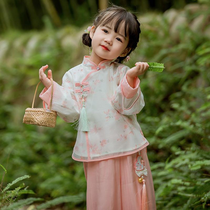 热销中萌服春秋季国风乎服女童套装亲子儿童汉汉童装232950