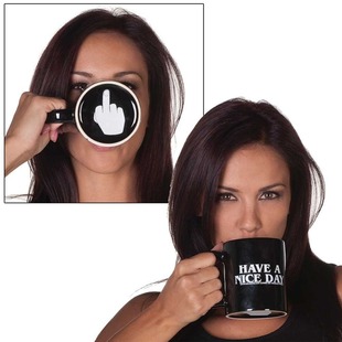 Creative Have a Nice Day Coffee Mug Middle Finger Funny Cup