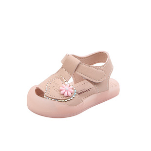 女童婴儿凉鞋卡通包头软p底夏天机能童鞋0一1-2-3岁宝宝公主学步