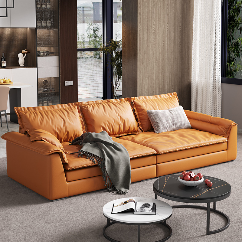超座深沙发意式轻奢t布艺直排科技布四人沙发约客厅
