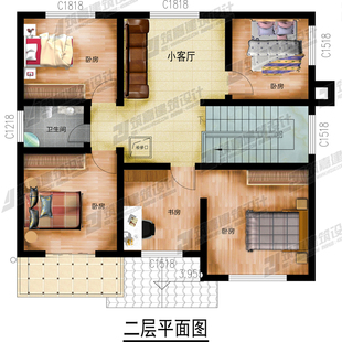 网红新品三二层半房屋设计图农村自建别墅设计图纸全套施工图带效