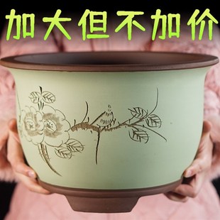 速发花瓶陶瓷种花盆大口径30以上的高级感艺术有无孔睡莲铜钱草多