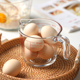 极速玻璃量杯带刻度家用食品级耐高温毫升计量水杯大容量打鸡蛋杯