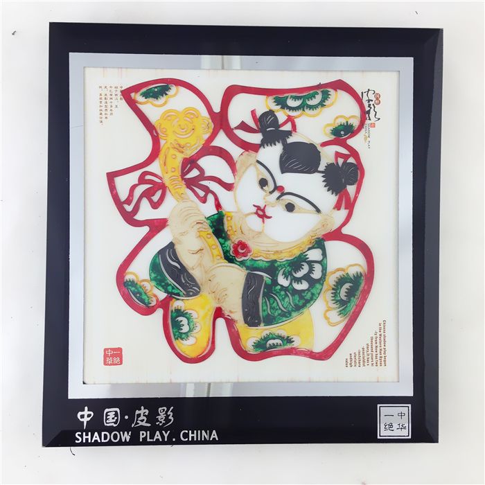 热销中西安皮影装饰画摆件中国出特色念物送老外风国礼物手工艺品