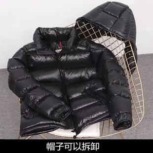 潮牌高品质赤布加k厚保暖羽绒服男士2022冬季新款亮面白鸭绒外套