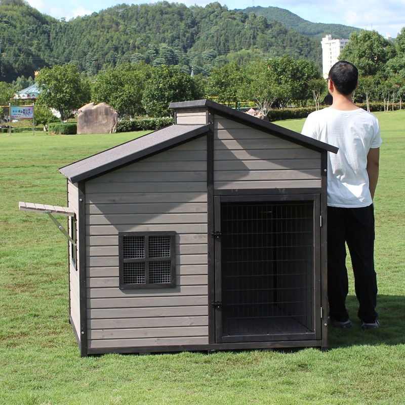 新款笼木室外户外庭院防晒狗雨狗屋狗窝J狗实狗房防大型中型犬别