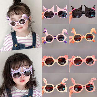 儿童墨镜女童可爱卡通太阳镜小女孩护眼防晒防紫外线X偏光宝宝眼