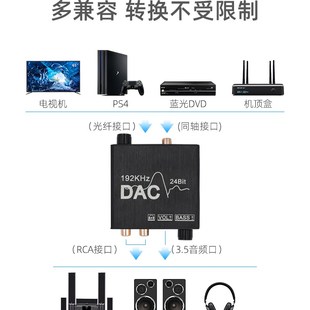 同轴转换器数字音频线光纤转模拟spdif转莲花3.5电视输出转音响线