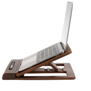 胡桃木升降e桌面笔记本电脑托架散热架可调节平板手写板折叠木支
