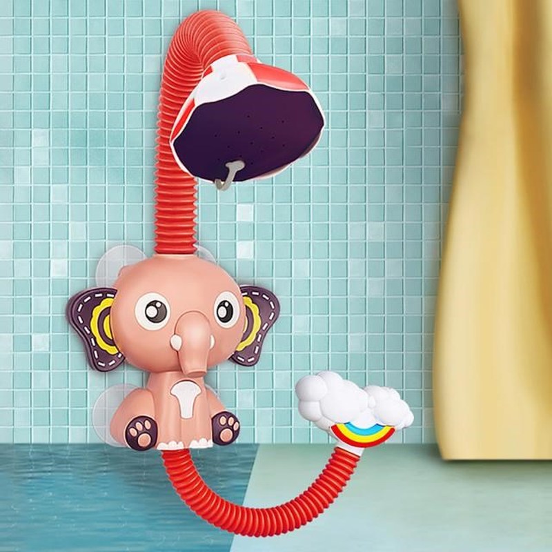 极速Suction Cup Baby Shower Head Electric Elephant Water Spr