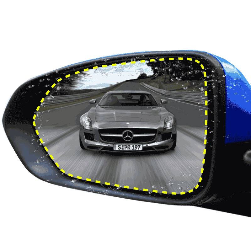 推荐汽车后视镜防雨贴膜祝反光镜玻璃镜子防水膜防雾侧窗倒车镜防