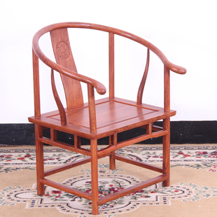 推荐刺猬紫檀圈椅三件套实木围椅太师椅红木主人椅中式花梨木茶桌