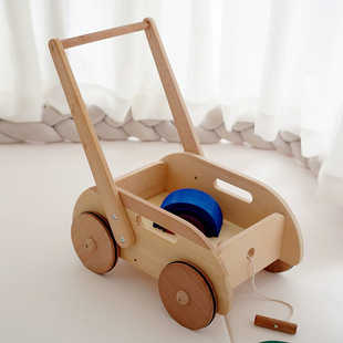 现货速发儿童购物车手推车木质玩具助步婴幼儿学步车小推车1-3岁
