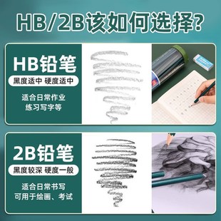 得力2B铅笔小学生无毒一年级二年级p答题卡涂卡笔考试专用hb六角