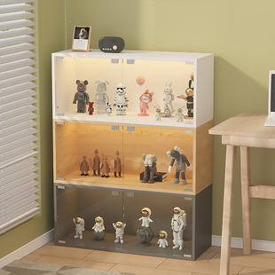 亚克力手办展示柜小型玩具柜模型摆件展示架家用收纳柜玻璃门书柜