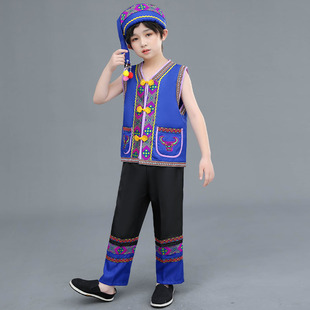 急速发货三月三民族服装儿童广西壮族少数特色演出服男童女童舞蹈