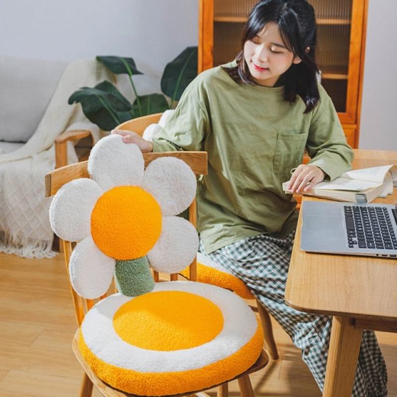 推荐Cute Sun Flower Shape Seat Back Cushion Cartoon Plush To