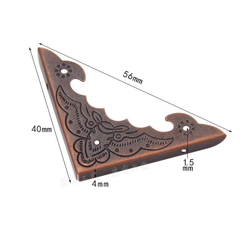 直销新品仿古花边包角木盒铁皮直C角防撞木箱装饰护角复古包装盒