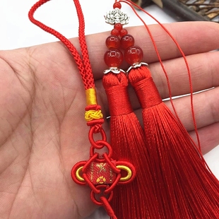 极速diy手工编织小中国结组合带珠双流苏穗子半成品挂件材料装饰
