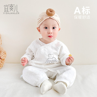 新品婴儿衣服新生春秋纯棉连体长袖刚出生的女宝宝0一3月公主超萌