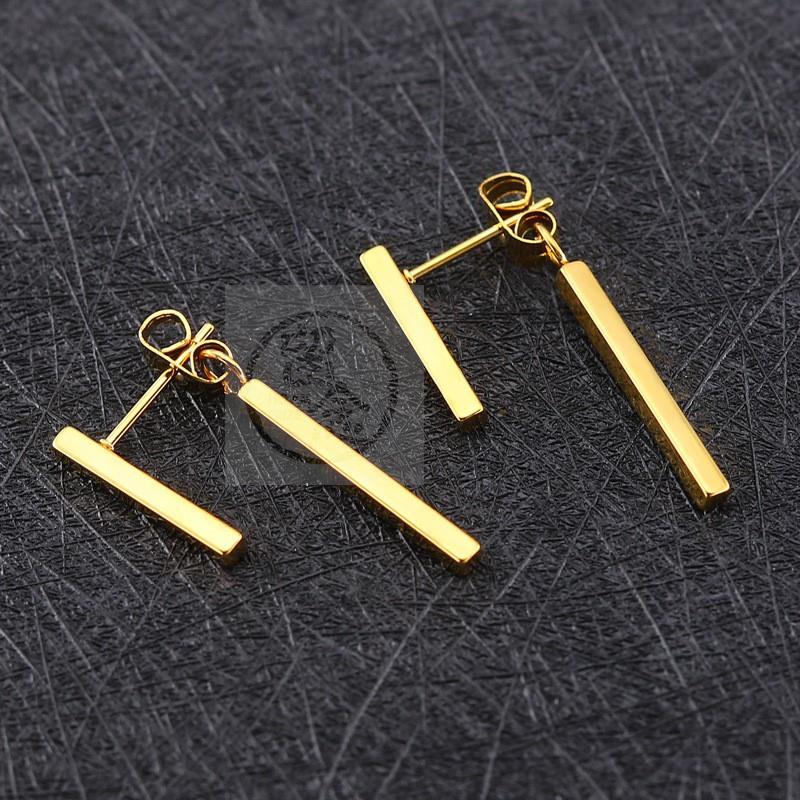 速发。Fashion stainless steel ear pin chain two sides titani