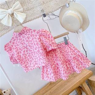 新品Girls Clothes Set Pink Color Leopard Toddler Girl Clothi