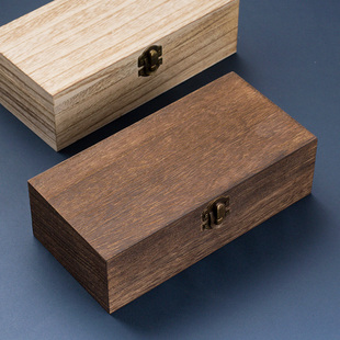 厂家2022新款正方形翻盖实木木盒子木盒收纳盒礼品盒小号木盒
