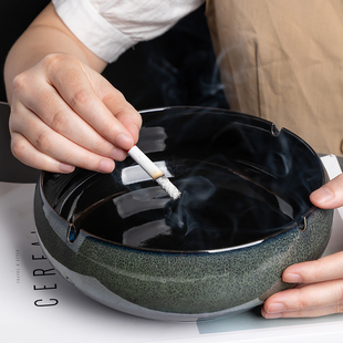 推荐日本进口MUJIE大号烟灰缸创意个性陶瓷烟缸家用复古中式客厅