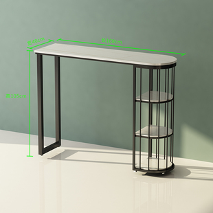 速发简约岩板吧台桌大理石家用椭圆酒柜客厅厨房隔断小玄关高脚餐