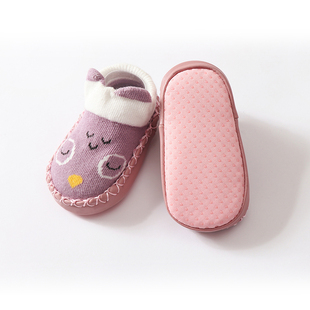 夏季新款婴儿鞋袜卡通防滑皮底儿童地板袜男女宝宝学步袜子01-2岁