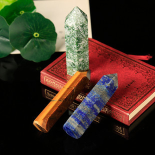 网红1PC Natural stones and crystals hexagon pillar crystal p