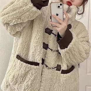 羊绒糕毛茸茸棉服外套可爱女式新款棉衣棉袄设计感高级感小众冬季
