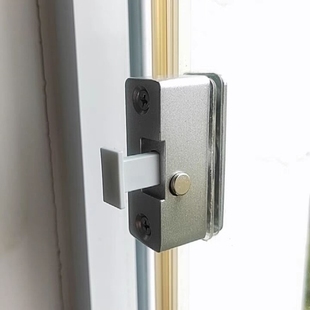 玻璃门推拉门移窗锁扣配件浴室中间锁插销锁阳台窗户无框平移加厚