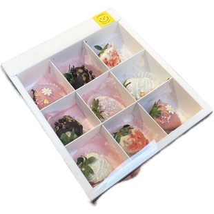 速发新品烘焙盒子巧克力草莓礼盒 九宫格 透明打包盒下午茶甜品包