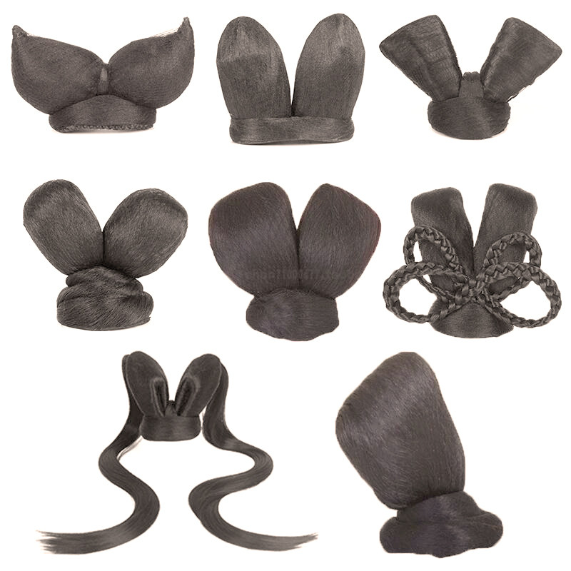 古风汉服假发女可爱双耳兔耳发包发髻古装仙女cos造型盘发包