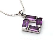 Smiling post four zircon pendant necklace collar accessory pendant jewelry women pendant jewelry